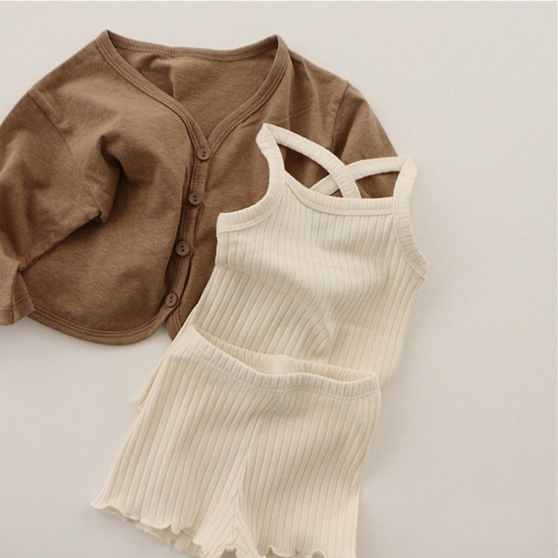 Girls' Solid Color Pajamas Homewear Set - Image 7