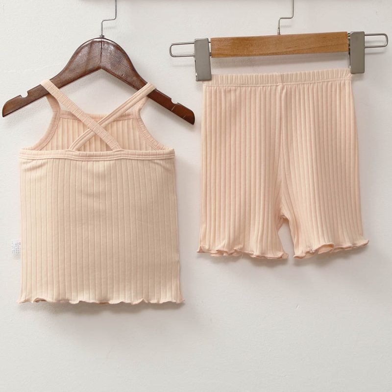 Girls' Solid Color Pajamas Homewear Set - Image 9