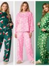 2024 Casual Flannel Pajama Sets For Women 2 Piece Cute Long Sleeve Matching Lounge Shirts Sets Santa Claus Pajamas Homewear