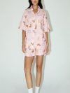 New Fashion Women 2 Piece Pajamas Set Boot Print Button Up Short Sleeve Shirt And Elastic Shorts For Loungewear Soft Sleepwear
