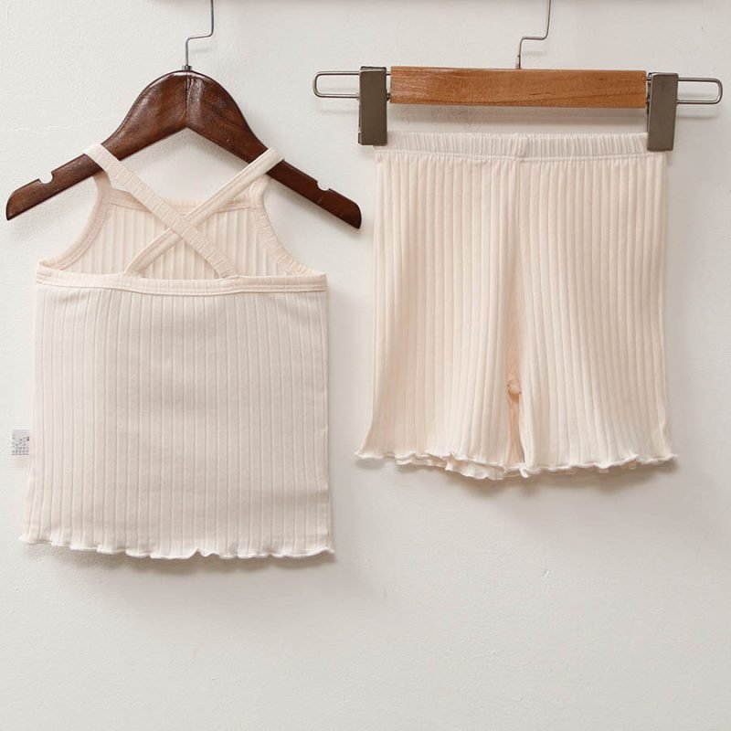 Girls' Solid Color Pajamas Homewear Set - Image 10